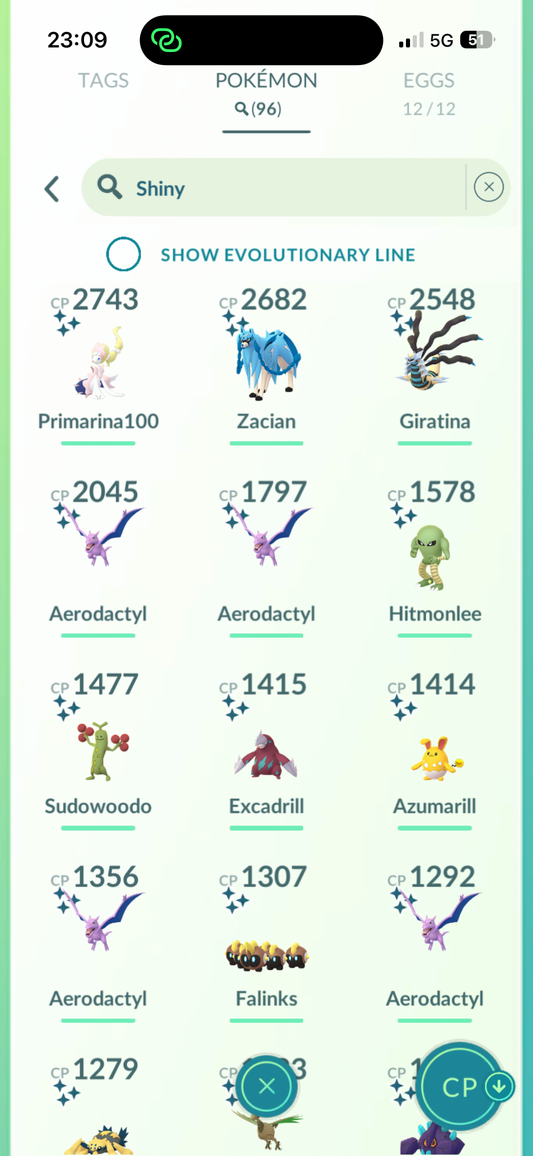 MAIN ACC #2 - Team Mystic - 96 Shiny - 29 Legendaries - 12 Costume & 4 Background