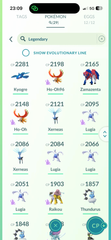 MAIN ACC #2 - Team Mystic - 96 Shiny - 29 Legendaries - 12 Costume & 4 Background